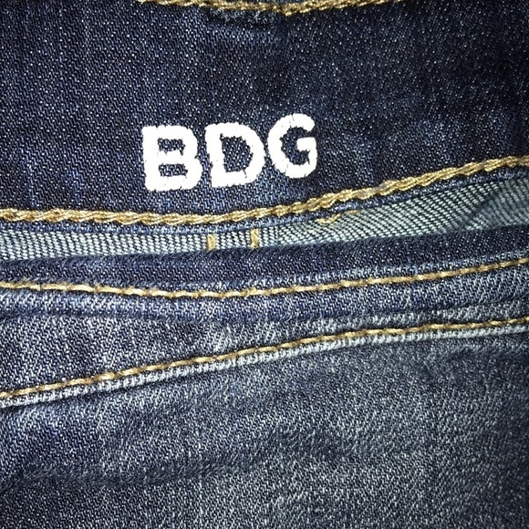 BDG Twig high rise patchwork dark‎ wash size 32 ankle casual Stretch Denim jeans - Picture 6 of 6
